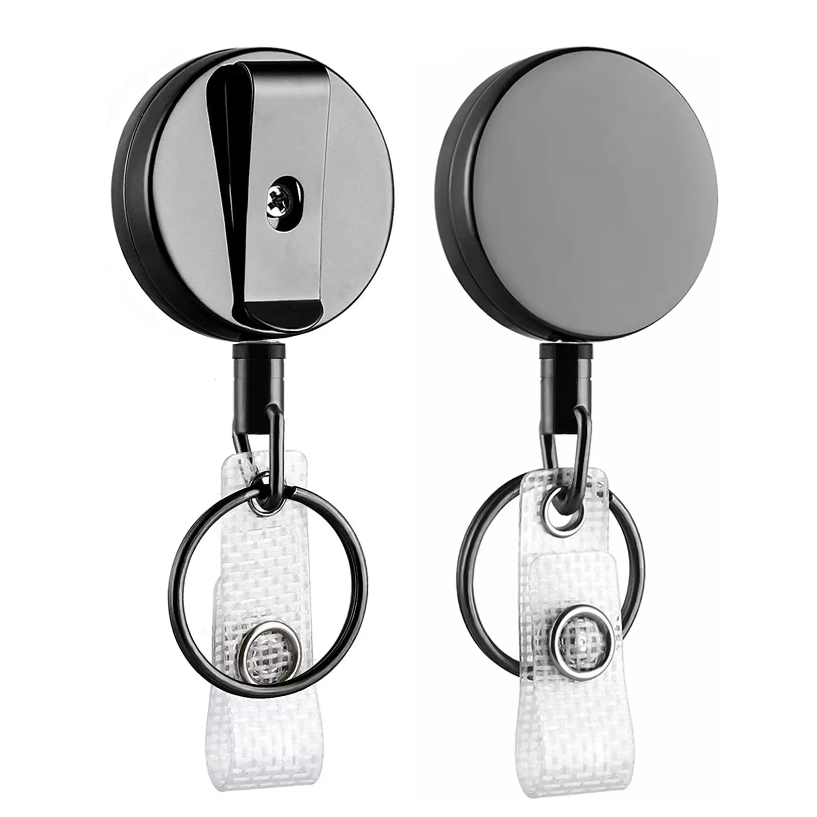 40mm Metal Retrátil Badge Reel ID Badge Holder com Cord Chaveiro