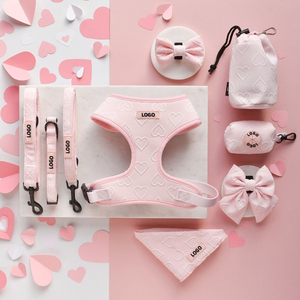 OKKPETS tali <span class=keywords><strong>Harness</strong></span> anjing bordir terlaris desain cetak khusus tanpa tarik tas kotoran hewan peliharaan Bandana Set kerah tali <span class=keywords><strong>Harness</strong></span> anjing kucing - Product Image 2