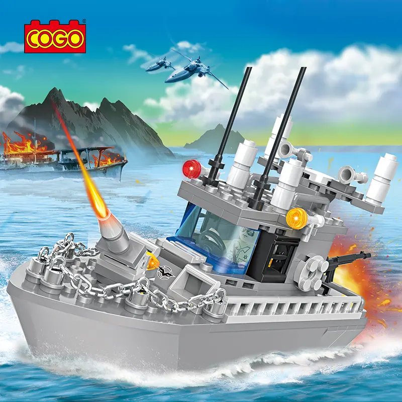 COGO jouets patrouille bateau de guerre blocs de construction bateau de combat enfants cadeaux idée blocs de construction briques jouets