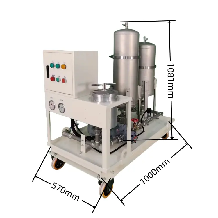 שמן סיכה תעשייתי מערכת סינון שמן דיוק גבוה משומשת מכונת מטהר שמן