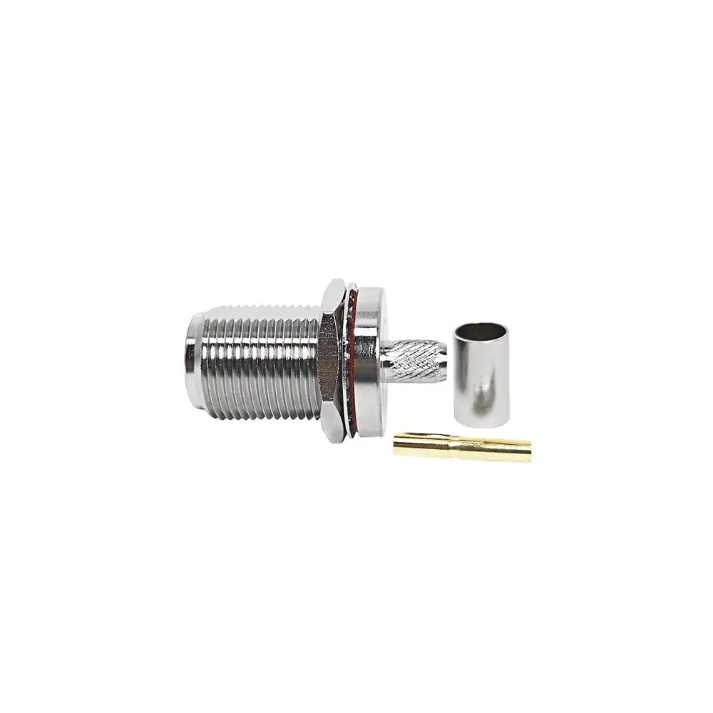 N Male Crimp Connector for LMR240 Cable Female Type RF Coaxial Connectors with LMR400 Bulkhead Mount LMR 400 N-Type Straight