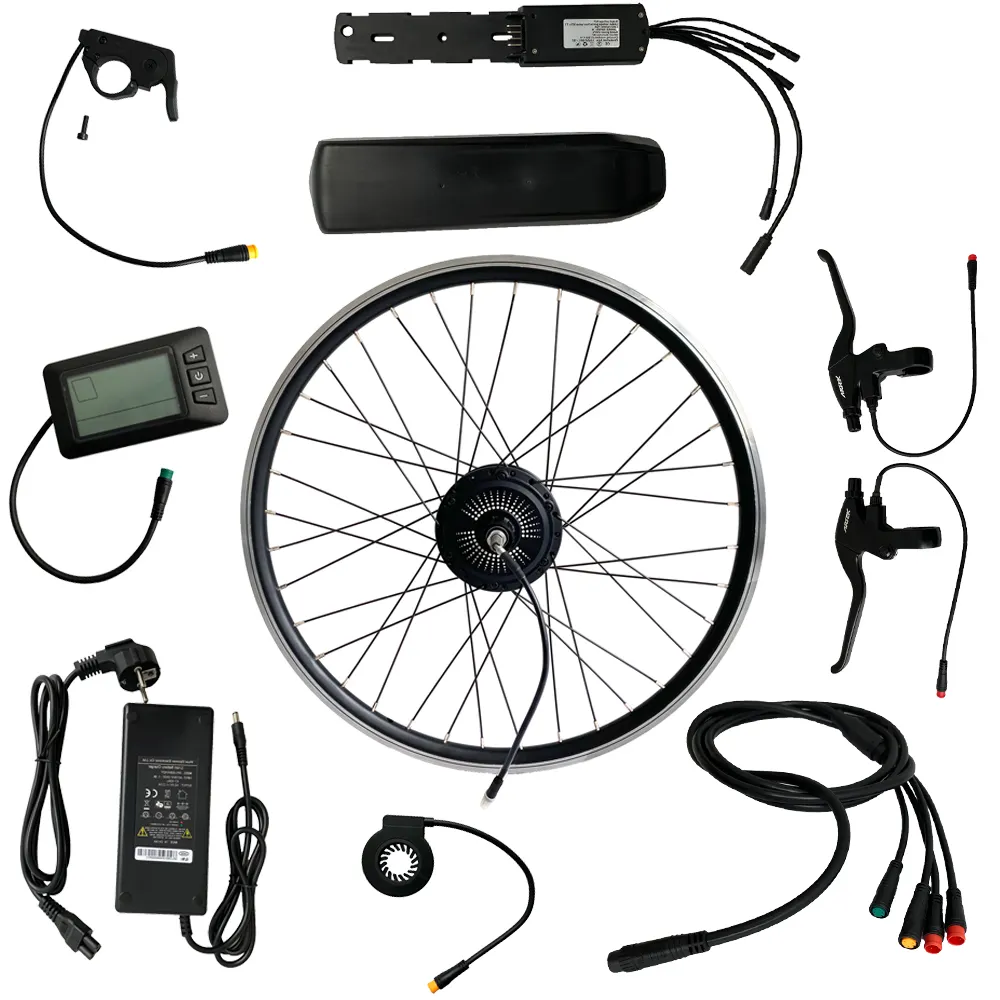 Ebike kiti elektrikli bisiklet dönüştürme kiti fırçasız Motor elektrikli bisiklet dönüşüm kiti 36V/48V 250W 350W 500W