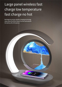 Modern 3D LED Night Light New Wireless <strong>Charging</strong> Table <strong>Lamp</strong> USB Bedside <strong>Charging</strong> Sand Art Dome Shade DC Gift for Home Office - Product Image 4