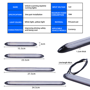 Araba akış ışık başlangıç tarama yeni LED gündüz çalışan ışık üç renkli direksiyon modifiye yüksek parlaklık - Product Image 3