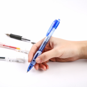 厂家直销透明外壳橡胶握把书写流畅办公学习圆珠笔 - Product Image 5