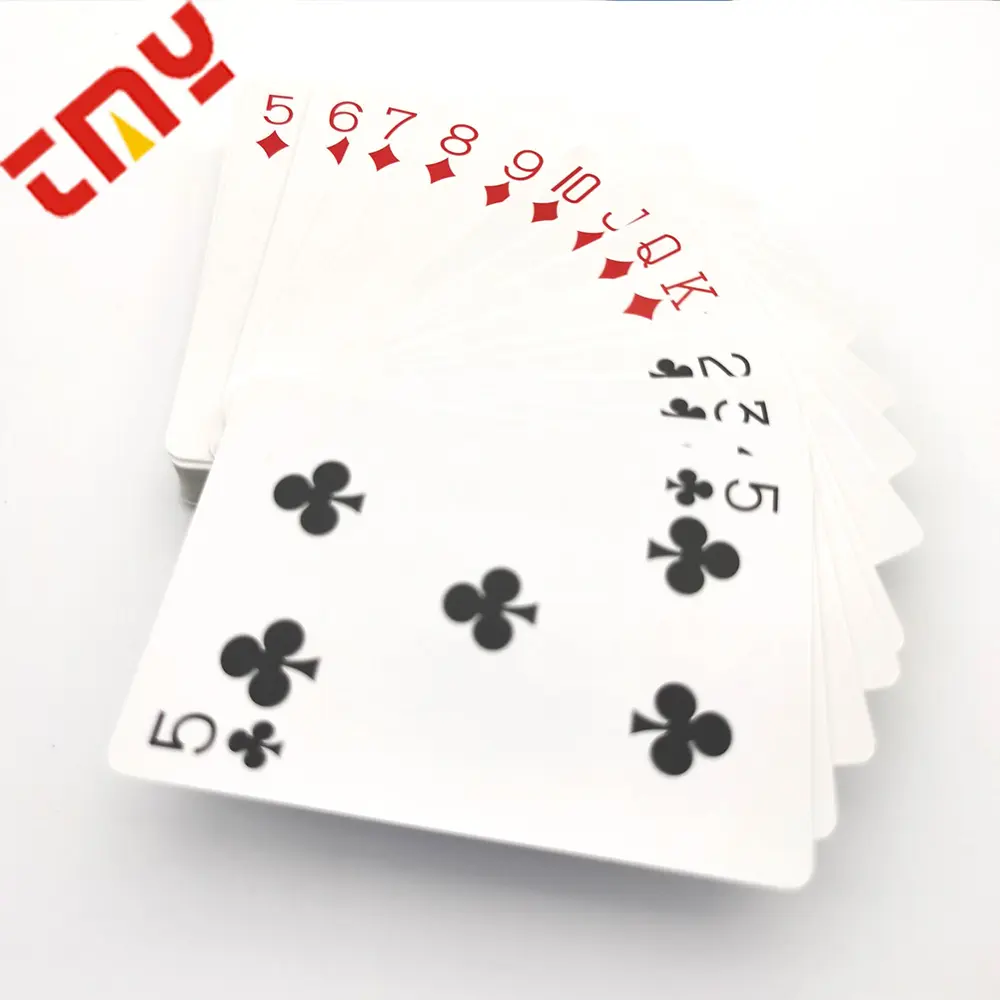Personalizado branco plástico sublimação impermeável jogando cartas