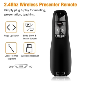 R400 USBリモコンマウスPPTワイヤレスプレゼンターレッドレーザーPowerPointプレゼンテーション2.4GHz RFページターニングペン