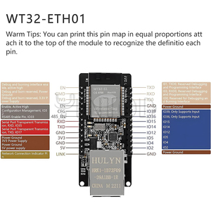 Scheda di sviluppo WT32-ETH01 ESP32 modulo scheda di sviluppo porta seriale integrata wi-fi e Blue-tooth Dual-Mode supporto Ethernet - Product Image 4