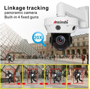 4 个摄像头 + 20X光学变焦联动报警人体跟踪全景摄像机 - Product Image 3