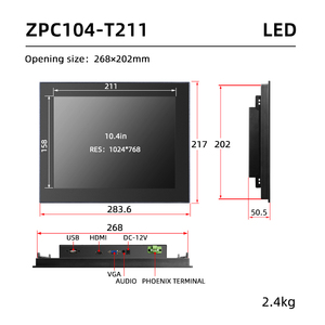 מסך מגע התנגדותי <span class=keywords><strong>10.4</strong></span> תצוגת <span class=keywords><strong>LED</strong></span> מרובעת פאנל תעשייתי צג מחשב למחשב אנדרואיד