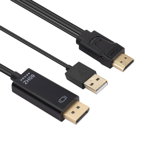 Adaptador/convertidor 4K @ 60Hz HDMI a DisplayPort con cable de audio de 1,8 M USB2.0 a salida macho DP Dongle accesorio de audio y video - Product Image 4