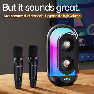 KINGLUCKY K28 Qualidade Portátil para Bluetooth Speaker Karaoke Speaker Sem Fio com 2 Microfone para Computador & Uso Do Telefone Móvel