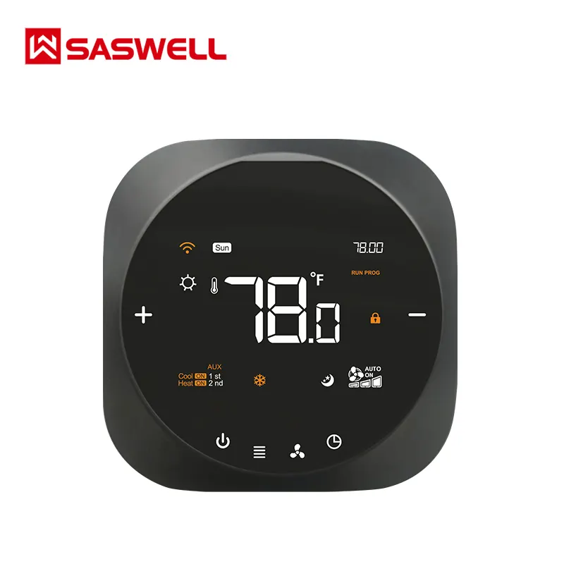 SASWELL pompa panas termostat konvensional pintar 24V WIFI dikendalikan melalui suara dan aplikasi C-WIRE