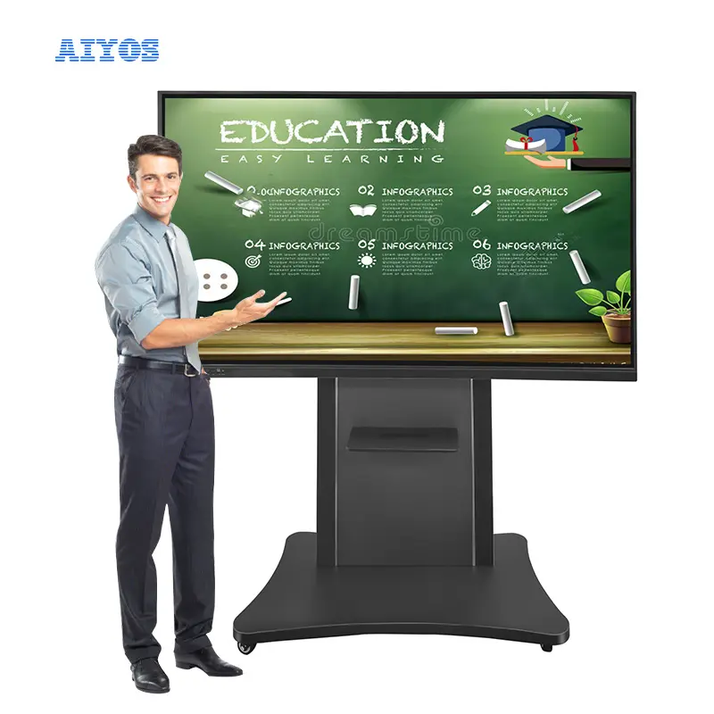 Pizarra electrónica para la escuela, tablero inteligente con pantalla táctil de 65 y 20 puntos, equipo educativo Digital