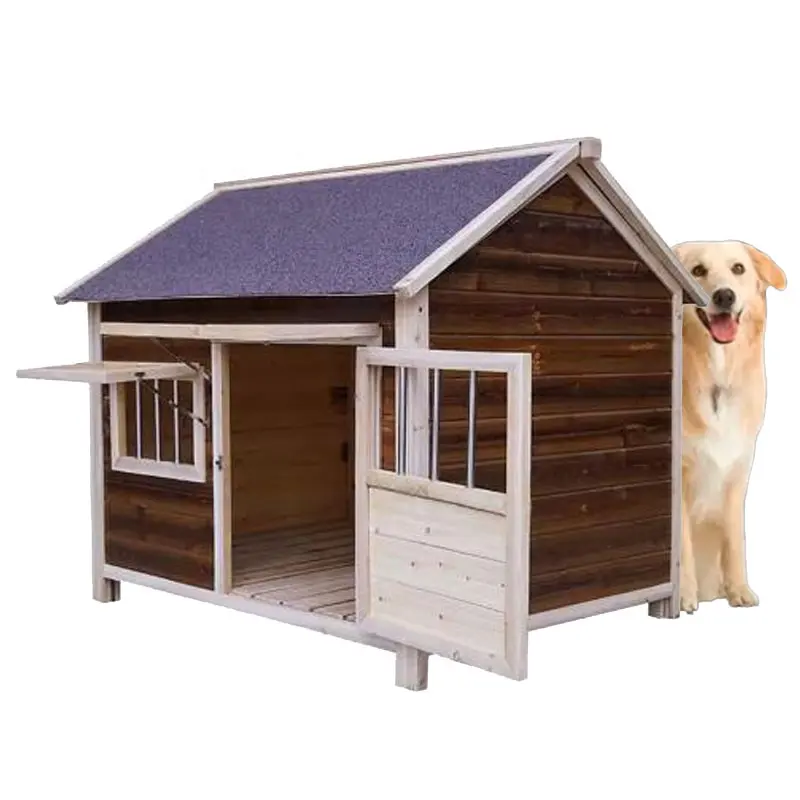Dışında büyük köpek kulübesi ağır hava ahşap köpek kafesleri kasalar açık için evler