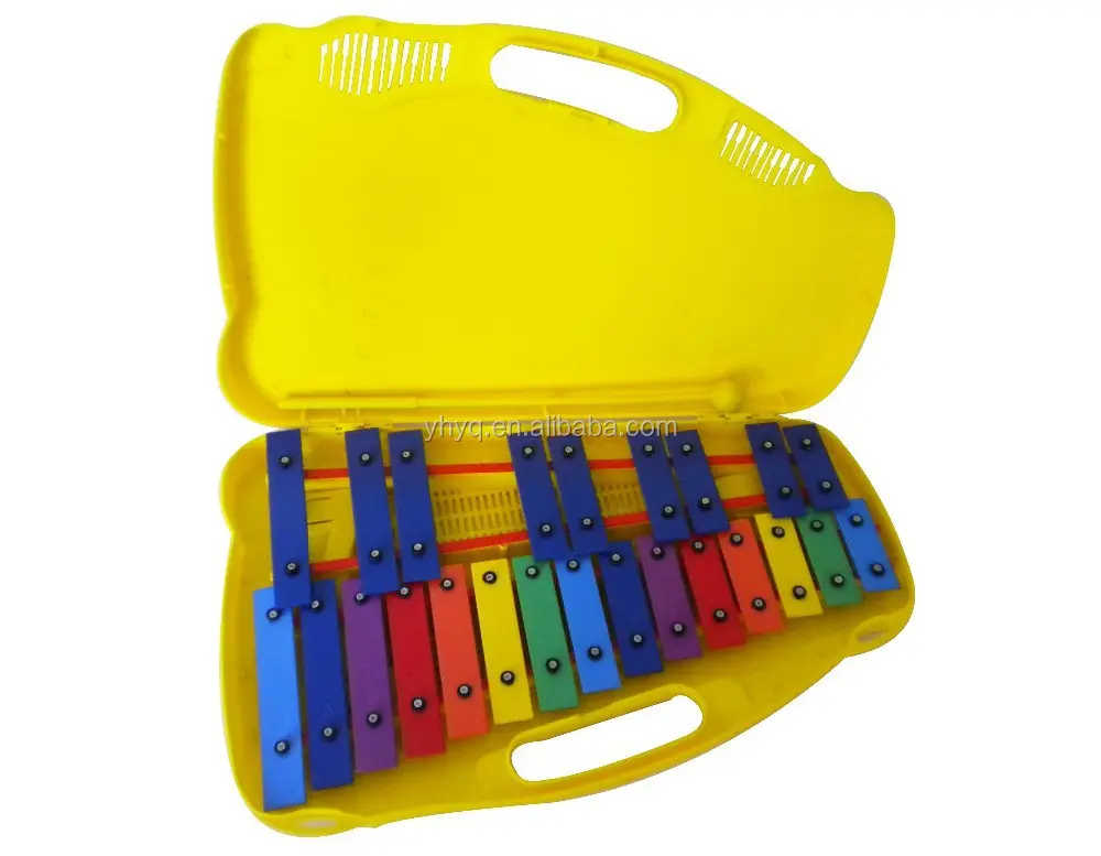 Giocattolo educativo per bambini strumenti musicali metallophone, 25 note, xilofono con custodia in plastica