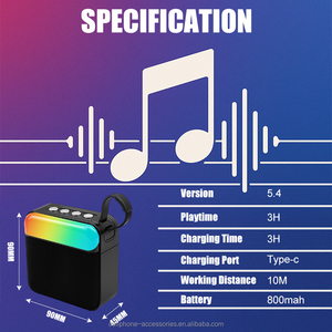 户外活动用便携式蓝牙扬声器RGB发光二极管照明防水低音扬声器电池电源存储卡 - Product Image 5