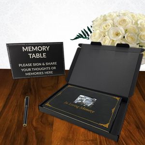 สมุดเยี่ยมสำหรับงานศพ PU ตามสั่งพิมพ์ลายในความทรงจำแห่งความรักหนังสือที่ระลึกถึงงานศพ - Product Image 1