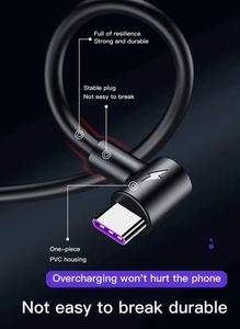 LG安卓5A快速充电数据线90度直角USB C型电缆