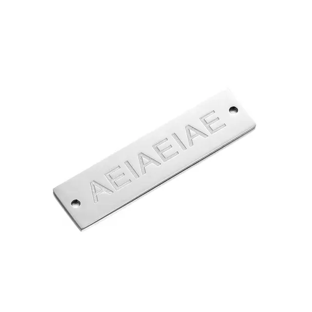 Yiwu Aceon Stainless Steel Fashion Accessory Clothes Jewelry Making Brand Name Plates Long Rectangle Stamped Connector Tag