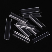XXL hiçbir C eğrisi Nail İpuçları 500 adet temizle ABS konik kare düz düz çivi Stiletto desen profesyonel parmak toptan - Product Image 6