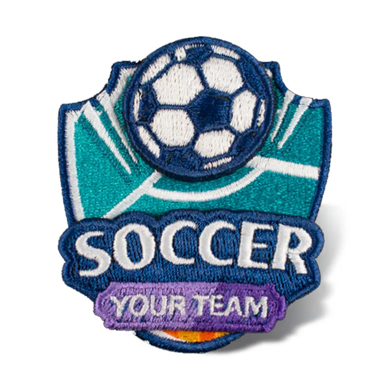 Custom Football League Logo Iron On 3d Embroidery Soccer Team Patch Badge
