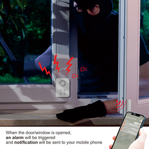 Sensor de alarma de puerta inteligente controlado por teclado WiFi con alerta de notificación de aplicación Sensor de contacto abierto de ventana de puerta Tuya - Product Image 2