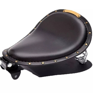 RACEPRO motosiklet siyah kahverengi sürücü Solo koltuk özel motosiklet koltuk Harley Honda Yamaha Kawasaki Bobber Chopper koltuk - Product Image 5