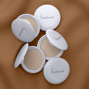 Rounded square Cosmetic Packaging <strong>Compact</strong> Powder New Mirror <strong>Compact</strong> with Powder Space and Puff with Brush - Product Image 1