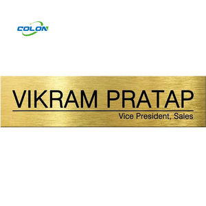 Biểu Tượng Tùy Chỉnh Vàng Tên Nơi Thẻ Pin Phù Hiệu Trống Thép Không Gỉ Chải Kim Loại Brass Tên Tấm - Product Image 2