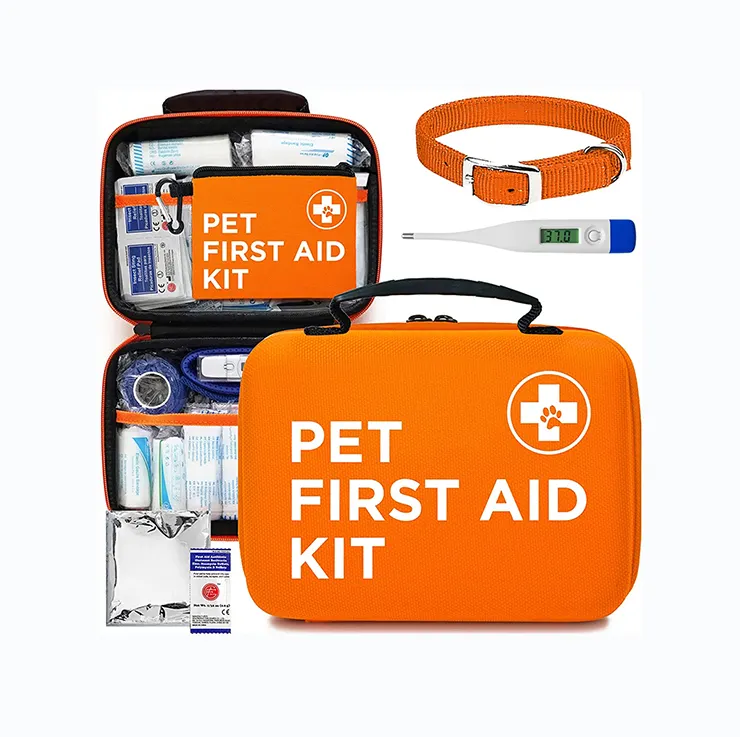 Botiquín de primeros auxilios médico para exteriores, caja de plástico Eva para supervivencia de mascotas, kit de primeros auxilios para senderismo con bolsas