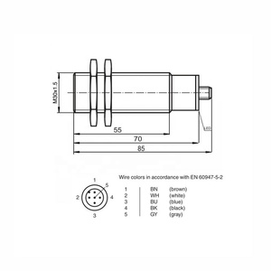 Sensor de detección ultrasónica de salida analógica de 0-10V de 180KHZ, transductor ultrasónico de 2000mm de bajo precio con 15-30vdc