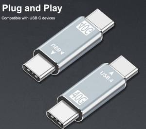 USB-C USB 3.1 40Gbpsアダプターオスおよびオス-オスUSB4アダプターforMacbook Pro Air for Dell ThunderboltラップトップおよびタイプCデータ - Product Image 4