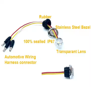 SEROK 3/4&quot; Round 3led Dual Color <strong>Revolution</strong> <strong>LEDs</strong> Rear Side Marker Indicators Light for Truck Car Bus Trailer Chrome Trailer Side - Product Image 4