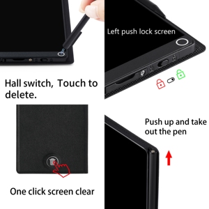 6.5 "フルスクリーン描画タブレット再利用可能消去可能デジタルメモ台ホールスイッチ付きタブレットケースLCD書き込みタブレット - Product Image 5