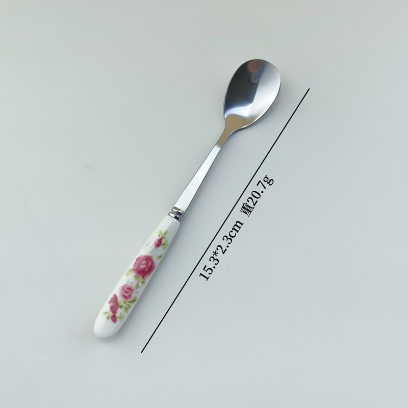 Cuillère à fleurs roses style F