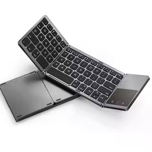 Mini teclado inalámbrico BT recargable con panel táctil Interfaz USB Trackpad plegable para múltiples dispositivos, para Pad y Tablet - Product Image 1