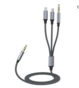 Suitable for <strong>Apple</strong> Mobile Phone Adapter Cable 3.5mm to Type C+liphone Two-in-one Aux Car Audio Cable - Product Image 4