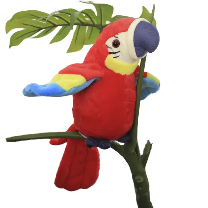 Electric Talking Parrot Plush Toy Cute Speaking Record Repeats Waving Wings Simulation Bird Kids Birthday Stuffed Plush Gift