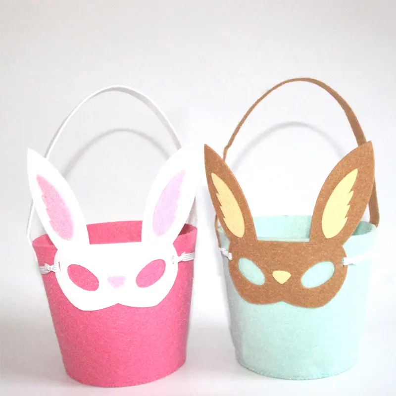 Cestino per coniglietto personalizzato sacchetto regalo di pasqua secchio per caramelle di coniglio cestino per uova di pasqua in feltro perfetto per i bambini