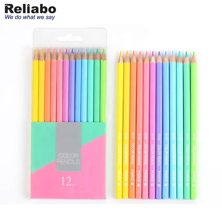 Nueva moda Pastel lápices no-tóxicos lapislázuli de CDR lápiz de color para los niños de la escuela