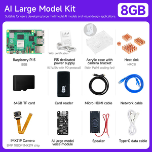 Al โมเดลขนาดใหญ่และการโต้ตอบด้วยเสียงชุดบอร์ดราสเบอร์รี่ Pi <span class=keywords><strong>5</strong></span>พร้อมกล่องโลหะชุดอุปกรณ์เสริมที่ใช้งานได้หลากหลาย - Product Image 5