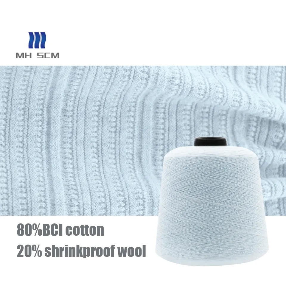 Prezzo favorevole filato di lana di cotone BCI filato termoretraibile filato per maglieria in lana lavorata a maglia