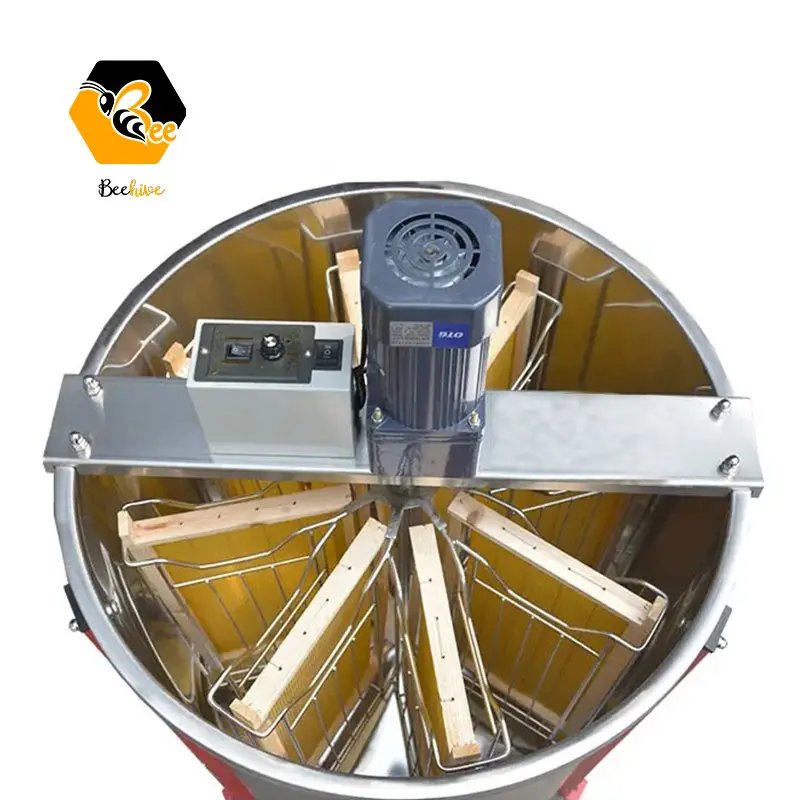 6 frame baja nirkarat madu elektrik ekstraktor sentrifugal mesin pengocok sarang lebah Spinner madu dan peralatan pemisah lilin