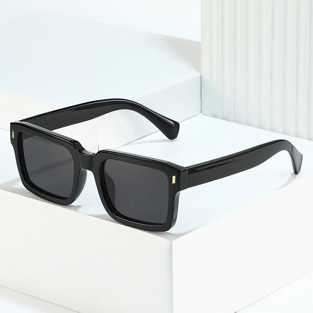 Quadratische Sonnenbrille dicken Rahmen benutzer definierte Logo Sonnenbrillen Frauen Männer Vintage Mode Sonnenbrille Großhandel