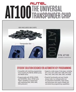 Chip Transponder Autel AT100 utilizzato con XP200 XP400 XP400PRO compatibile con strumenti di programmazione chiave Autel KM100 IM508S IM608S II - Product Image 2