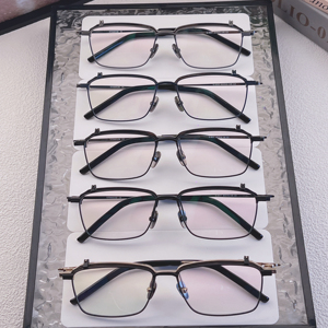 Titanium <strong>S</strong>-401T All Full Square Eyeglasses <strong>Frames</strong> Optical Diamond Flip Design Solid Pattern Fashionable Facial Shape Matching - Product Image 2
