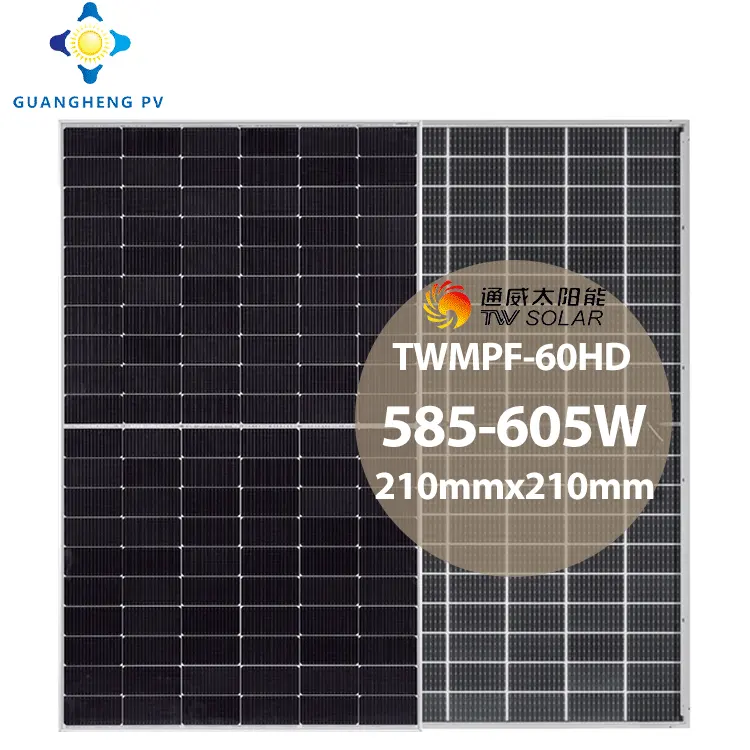 Tongwei Solar 600W moduli fotovoltaici ad alta potenza 595 watt pannelli solari bifacciali 605W 585WP P tipo Panneau Solaires 590W In magazzino