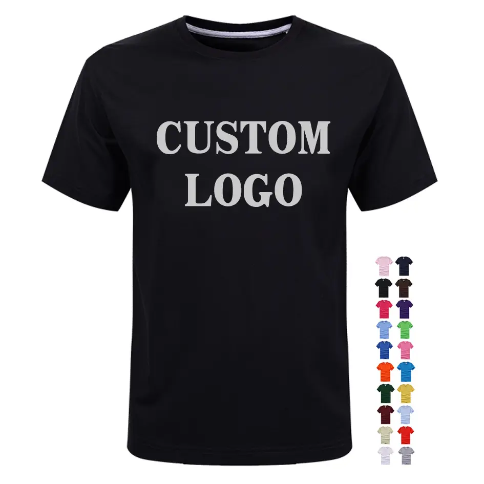 Camiseta con estampado personalizado para hombre, camisa de cuello redondo suave de Etiqueta Privada, logo personalizado de algodón, venta al por mayor, muestra gratis