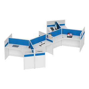 高品质电脑站立桌呼叫中心隔间办公工作站分区，适用于4座 - Product Image 2